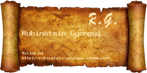 Rubinstein Gyöngyi névjegykártya
